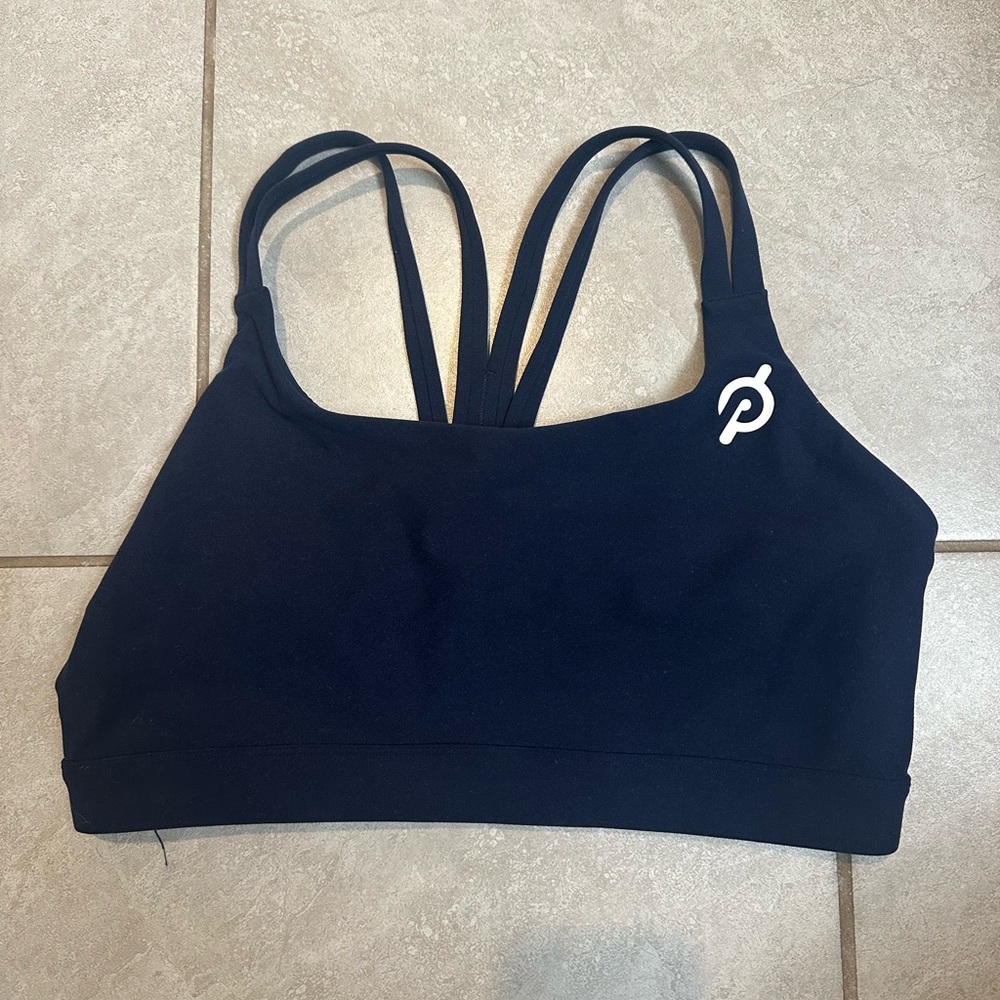 Peloton Dark Blue Strappy Sports Bra
